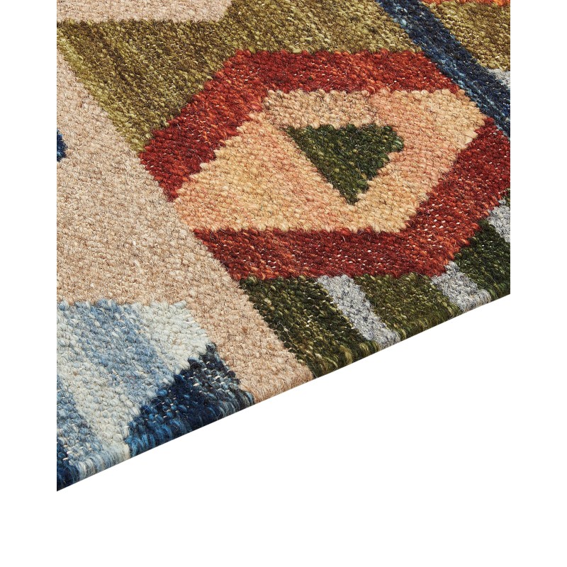 Dywan wełniany kilim 200 x 300 cm wielokolorowy KAGHSI Dywan wełniany kilim 200 x 300 cm wielokolorowy KAGHSI