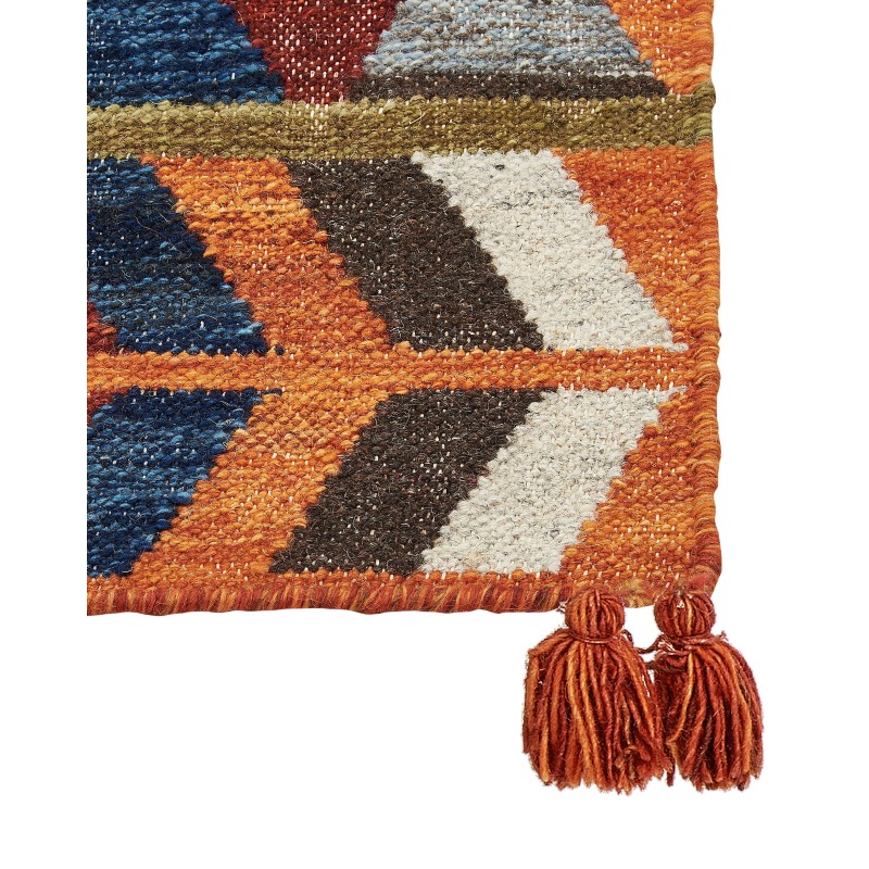 Dywan wełniany kilim 200 x 300 cm wielokolorowy KAGHSI Dywan wełniany kilim 200 x 300 cm wielokolorowy KAGHSI