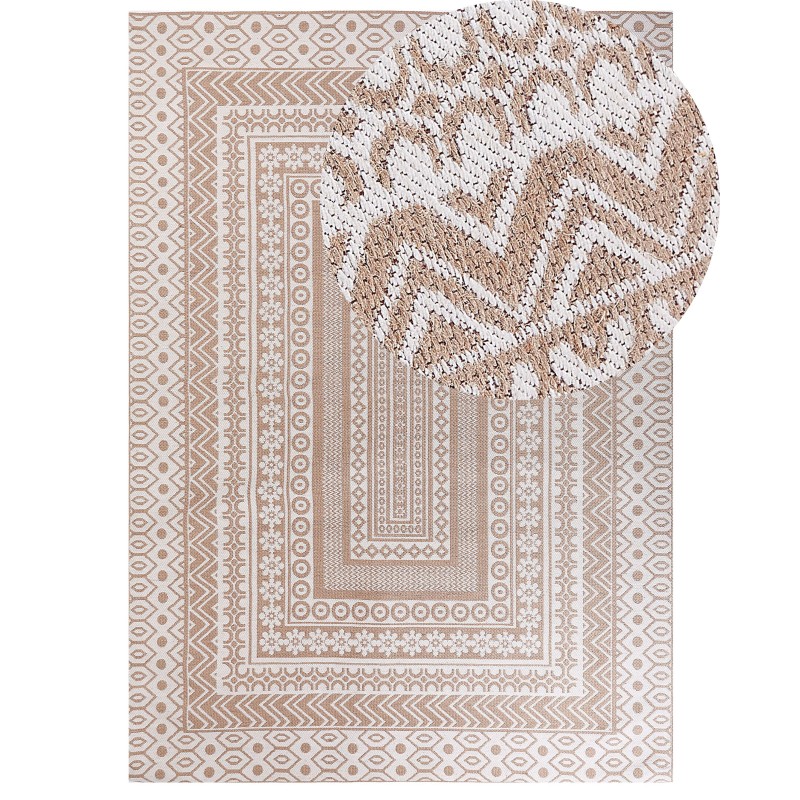 Dywan 160 x 230 cm beżowo-biały BAGLAR Dywan 160 x 230 cm beżowo-biały BAGLAR