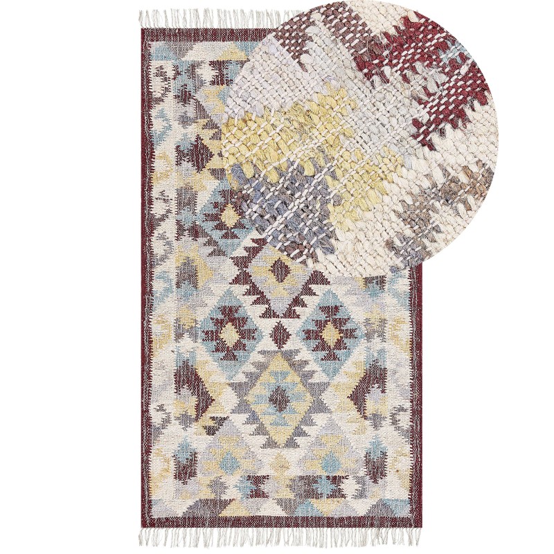 Dywan z juty 80 x 150 cm wielokolorowy FENER Dywan z juty 80 x 150 cm wielokolorowy FENER