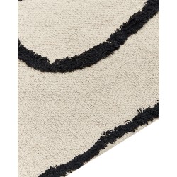 Dywan bawełniany 160 x 230 cm beżowo-czarny KONUR Dywan bawełniany 160 x 230 cm beżowo-czarny KONUR