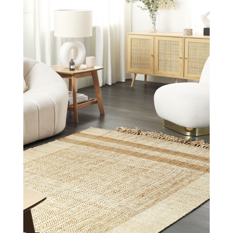 Dywan z juty 160 x 230 cm beżowy ORTAOBA Dywan z juty 160 x 230 cm beżowy ORTAOBA