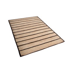 Dywan z juty 140 x 200 cm beżowy z czarnym KARADONA Dywan z juty 140 x 200 cm beżowy z czarnym KARADONA