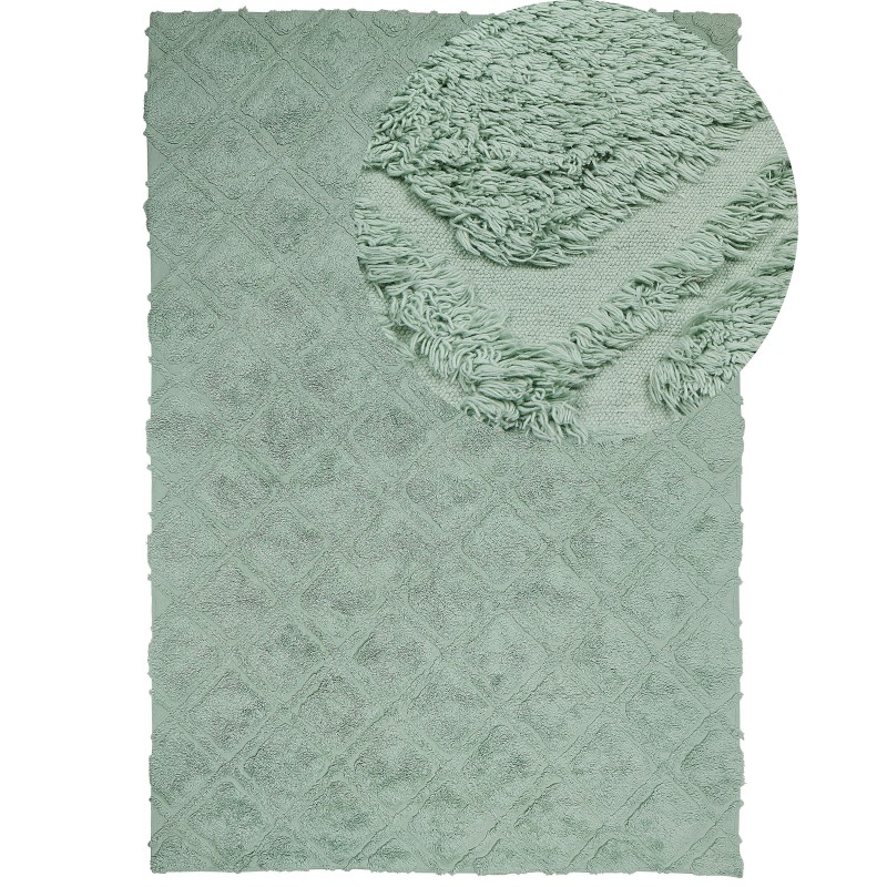 Dywan bawełniany 160 x 230 cm zielony HATAY Dywan bawełniany 160 x 230 cm zielony HATAY