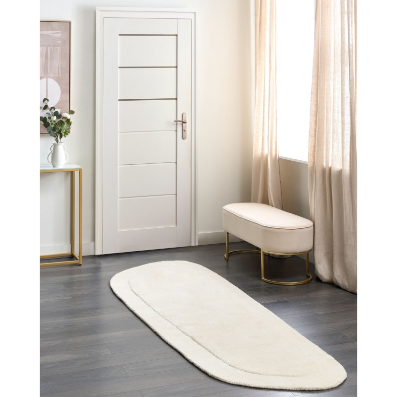 Dywan z wiskozy 80 x 250 cm beżowy BERANI Dywan z wiskozy 80 x 250 cm beżowy BERANI