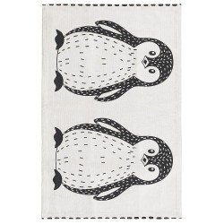 Dywan dziecięcy bawełniany motyw pingwina 60 x 90 cm czarno-biały HAJDARABAD