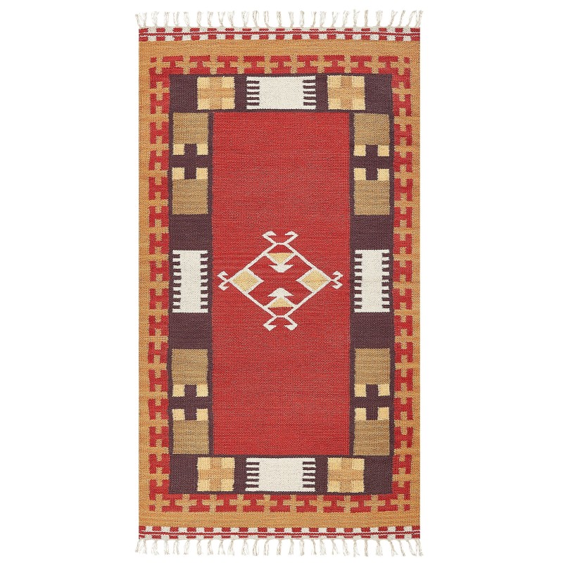 Dywan bawełniany kilim 80 x 150 cm wielokolorowy PARAKAR Dywan bawełniany kilim 80 x 150 cm wielokolorowy PARAKAR