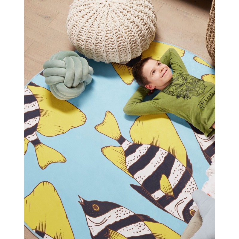 Dywan w rybki 80 x 140 cm niebieski FIZME Dywan w rybki 80 x 140 cm niebieski FIZME