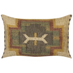 Zestaw 2 poduszek dekoracyjnych PULICAT Juta 30 x 50 cm Kolorowy Wzór orientalny Zestaw 2 poduszek dekoracyjnych PULICAT Juta 30 x 50 cm Kolorowy Wzór orientalny