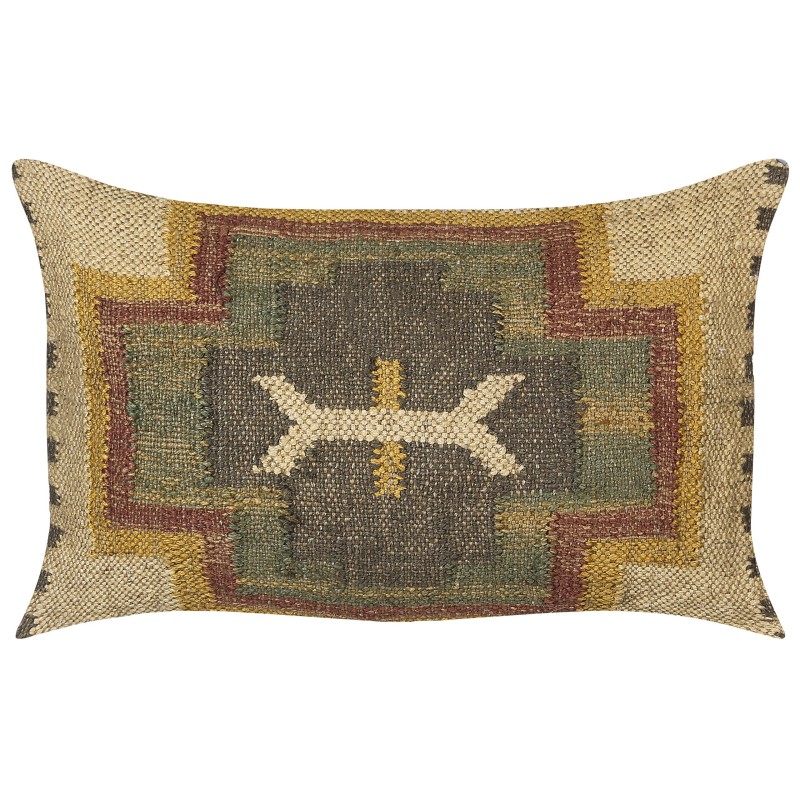 Zestaw 2 poduszek dekoracyjnych PULICAT Juta 30 x 50 cm Kolorowy Wzór orientalny Zestaw 2 poduszek dekoracyjnych PULICAT Juta 30 x 50 cm Kolorowy Wzór orientalny