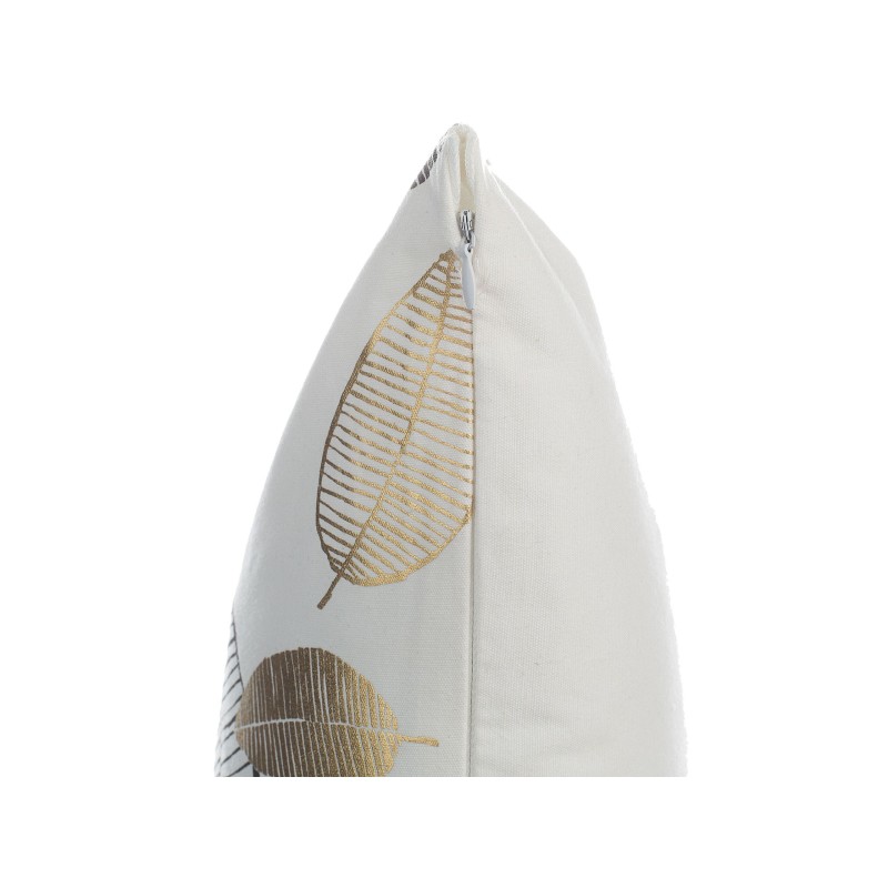 Zestaw 2 poduszek dekoracyjnych LOTUS Bawełna 45 x 45 cm Biały Złoty Czarny Wzór roślinny Zestaw 2 poduszek dekoracyjnych LOTUS Bawełna 45 x 45 cm Biały Złoty Czarny Wzór roślinny