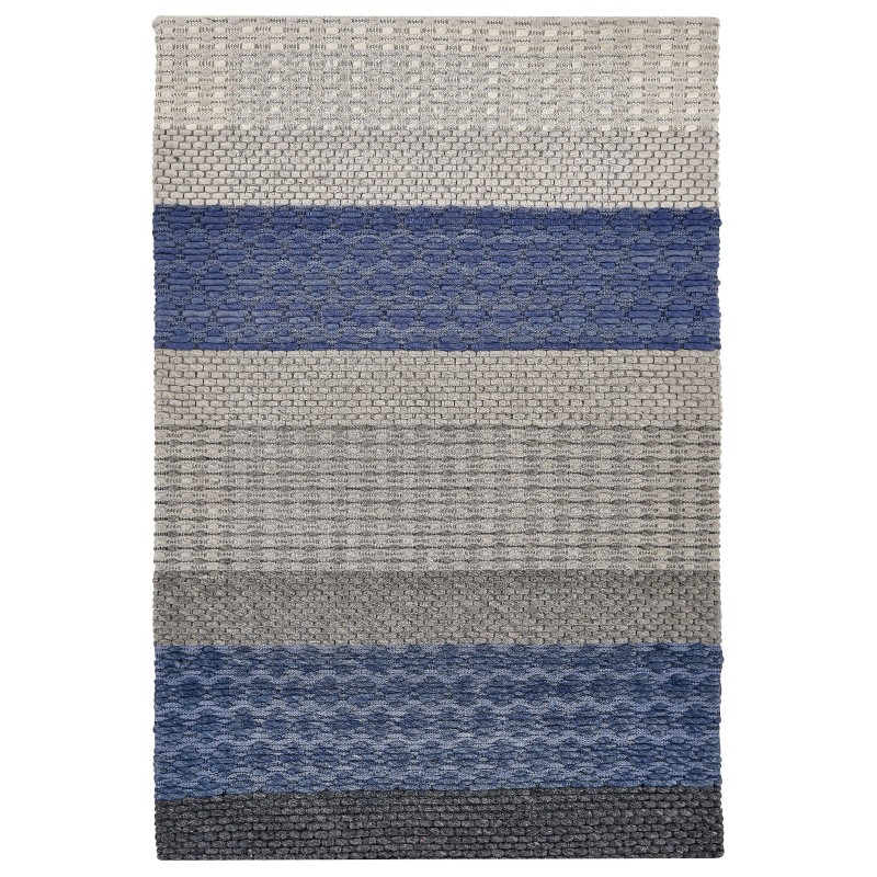 Dywan wełniany 160 x 220 cm niebiesko-szary AKKAYA Dywan wełniany 160 x 220 cm niebiesko-szary AKKAYA