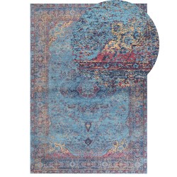 Dywan bawełniany 160 x 230 cm niebieski KANSU Dywan bawełniany 160 x 230 cm niebieski KANSU