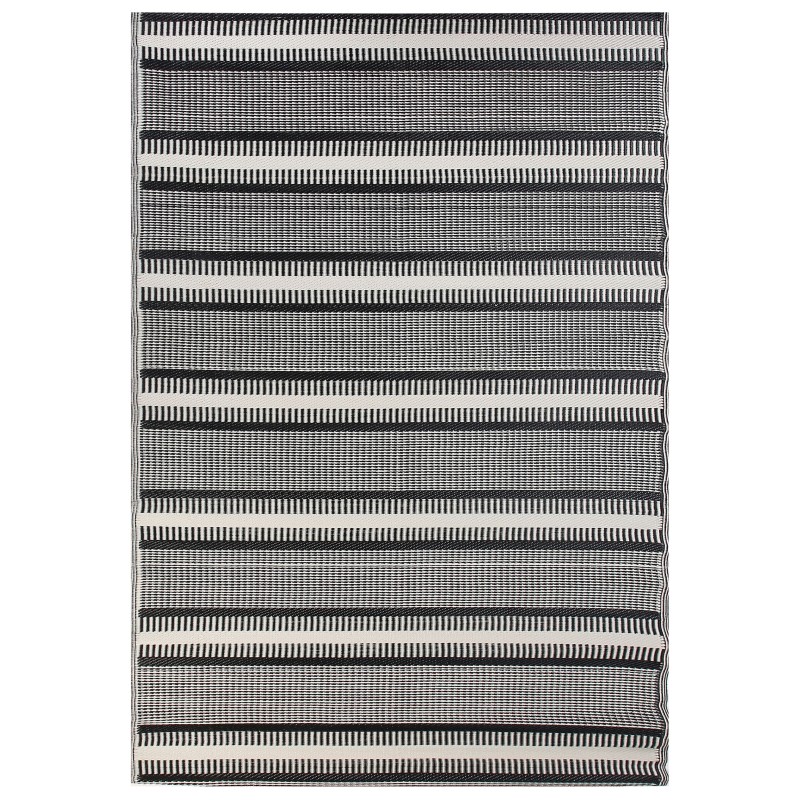 Dywan zewnętrzny 160 x 230 cm beżowo-czarny MANSA Dywan zewnętrzny 160 x 230 cm beżowo-czarny MANSA