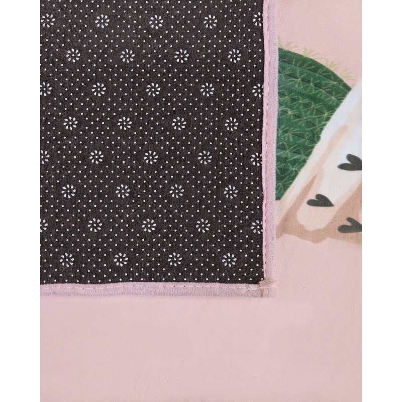 Dywan w kaktusy 80 x 150 cm różowy ELDIVAN Dywan w kaktusy 80 x 150 cm różowy ELDIVAN