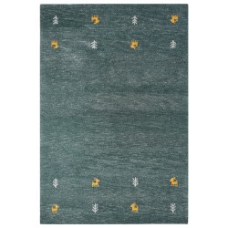 Dywan wełniany gabbeh 200 x 300 cm zielony CALTI Dywan wełniany gabbeh 200 x 300 cm zielony CALTI