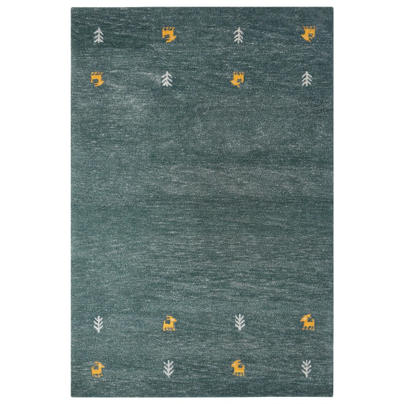 Dywan wełniany gabbeh 200 x 300 cm zielony CALTI Dywan wełniany gabbeh 200 x 300 cm zielony CALTI