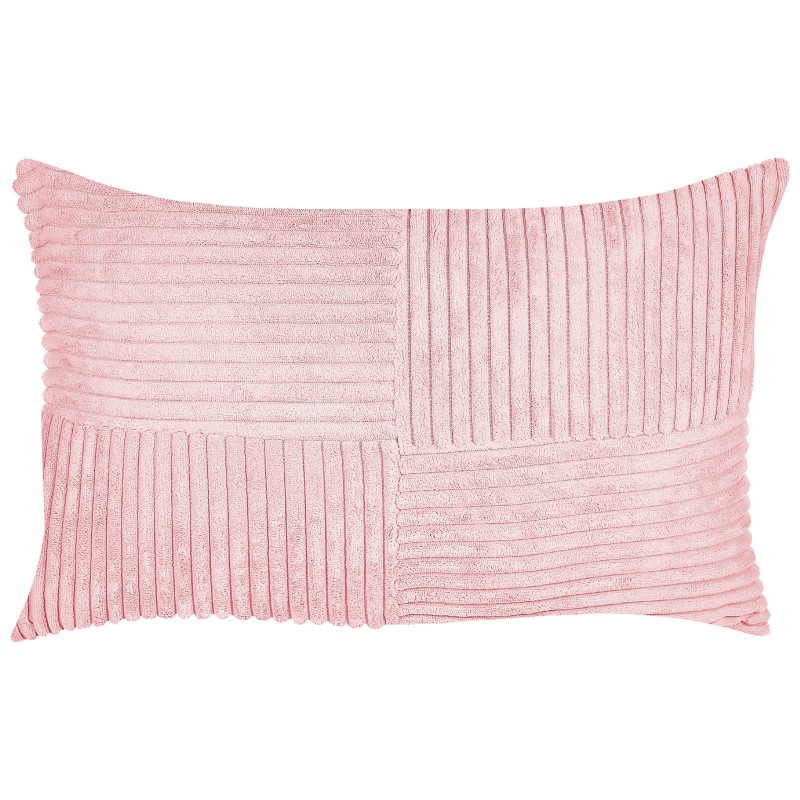 Zestaw 2 poduszek dekoracyjnych MILLET Sztruks 30 x 50 cm Różowy Wzór geometryczny Zestaw 2 poduszek dekoracyjnych MILLET Sztruks 30 x 50 cm Różowy Wzór geometryczny
