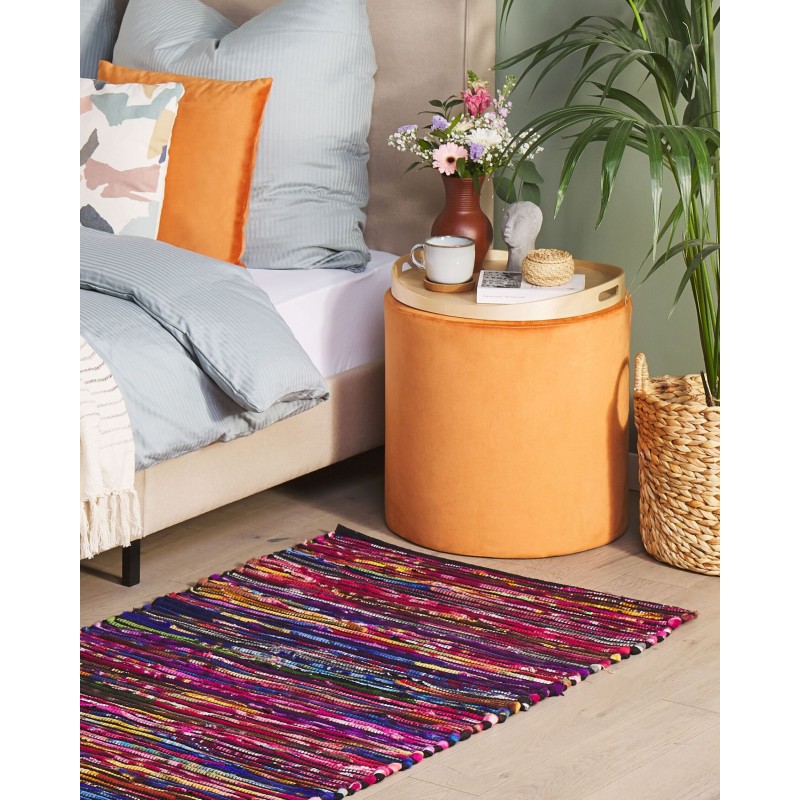 Dywan 80 x 150 cm wielokolorowy czarny BARTIN Dywan 80 x 150 cm wielokolorowy czarny BARTIN