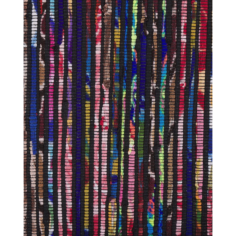 Dywan 80 x 150 cm wielokolorowy czarny BARTIN Dywan 80 x 150 cm wielokolorowy czarny BARTIN