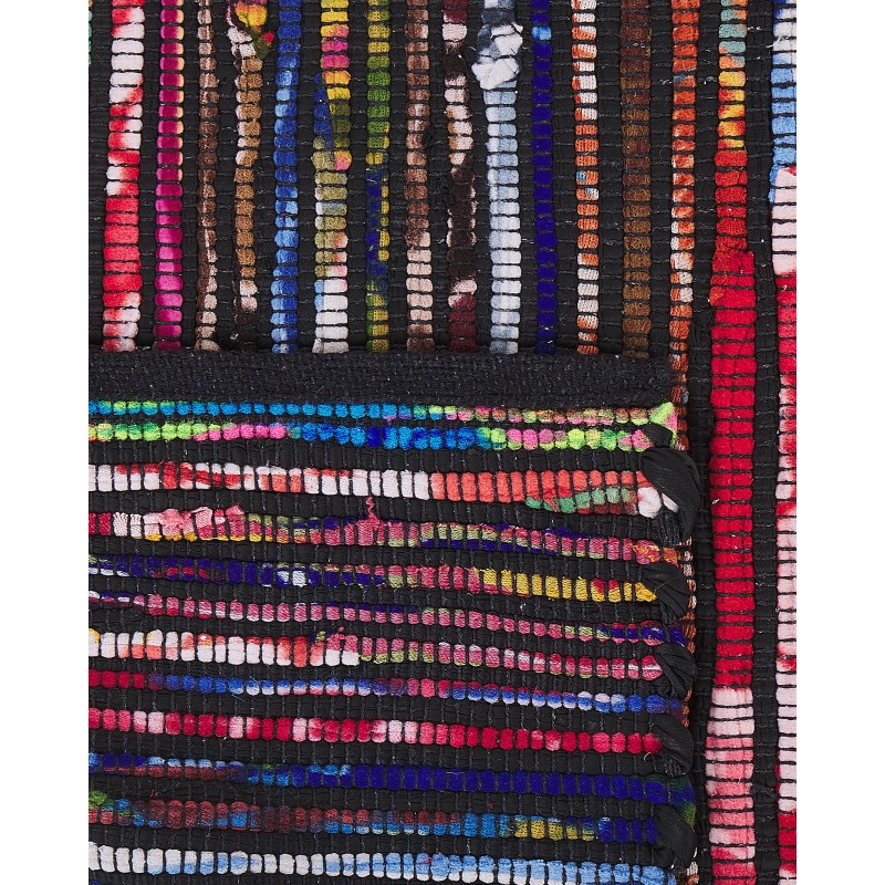Dywan 80 x 150 cm wielokolorowy czarny BARTIN Dywan 80 x 150 cm wielokolorowy czarny BARTIN