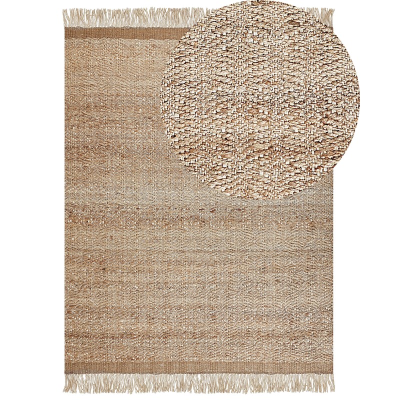 Dywan z juty 160 x 230 cm beżowy ABANA Dywan z juty 160 x 230 cm beżowy ABANA