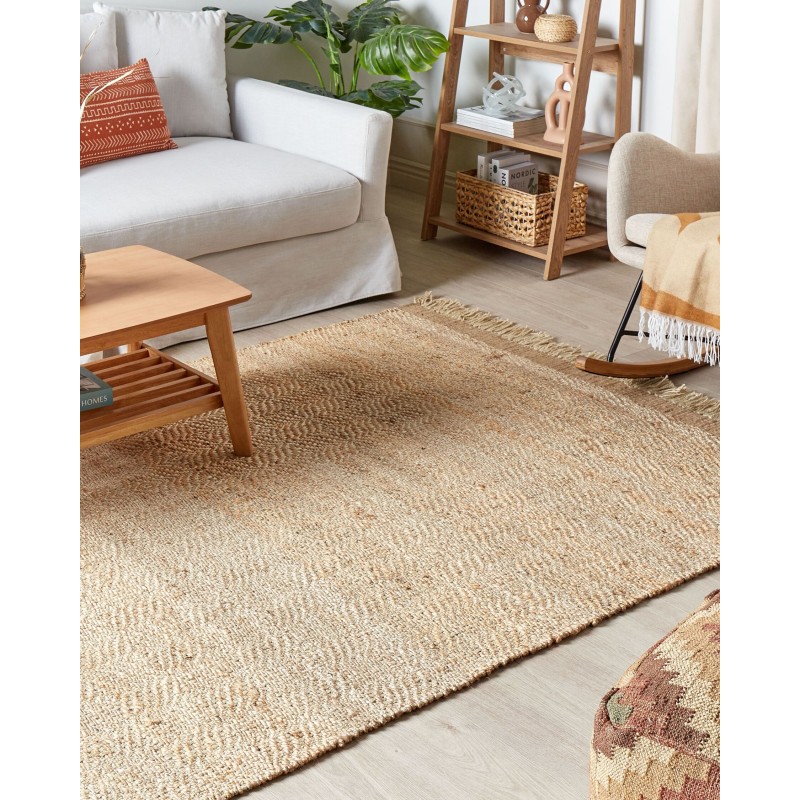 Dywan z juty 160 x 230 cm beżowy ABANA Dywan z juty 160 x 230 cm beżowy ABANA