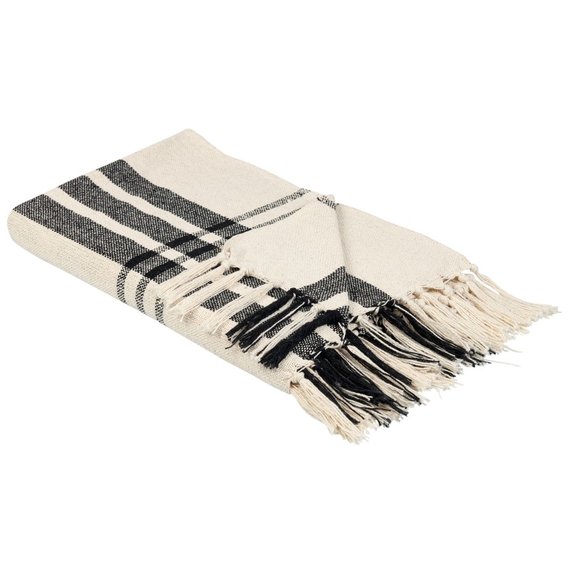Koc YUVALI Bawełna 130 x 170 cm Biały Koc YUVALI Bawełna 130 x 170 cm Biały