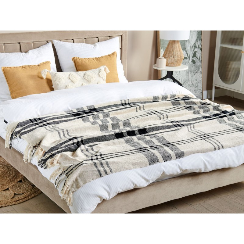 Koc YUVALI Bawełna 130 x 170 cm Biały Koc YUVALI Bawełna 130 x 170 cm Biały