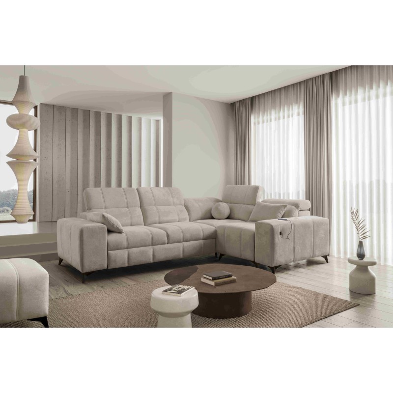 Ballagio II corner sofa with a sleeping function in Plecionka fabric, Spring 1110 Ballagio II corner sofa with a sleeping function in Plecionka fabric, Spring 1110