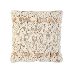 Zestaw 2 poduszek dekoracyjnych NICAEA Bawełna 45 x 45 cm Beżowy Wzór geometryczny Zestaw 2 poduszek dekoracyjnych NICAEA Bawełna 45 x 45 cm Beżowy Wzór geometryczny