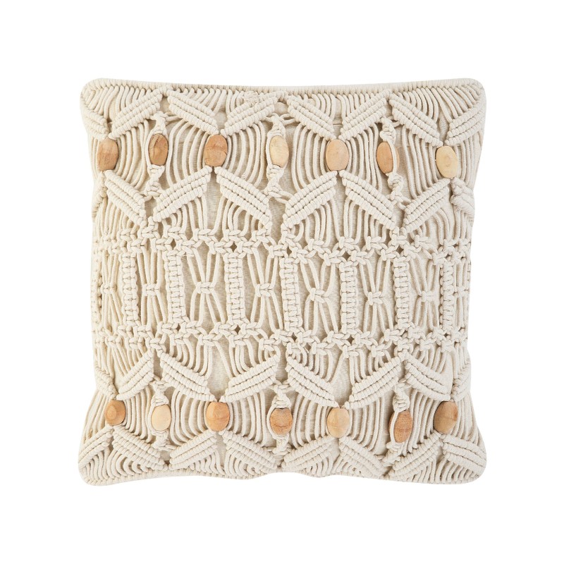 Zestaw 2 poduszek dekoracyjnych NICAEA Bawełna 45 x 45 cm Beżowy Wzór geometryczny Zestaw 2 poduszek dekoracyjnych NICAEA Bawełna 45 x 45 cm Beżowy Wzór geometryczny