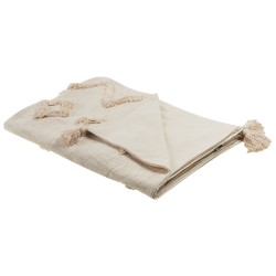 Koc GUNA Bawełna 130 x 180 cm Beżowy Koc GUNA Bawełna 130 x 180 cm Beżowy