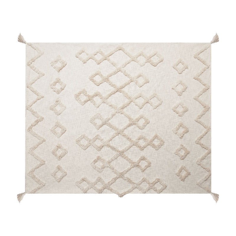 Koc GUNA Bawełna 130 x 180 cm Beżowy Koc GUNA Bawełna 130 x 180 cm Beżowy