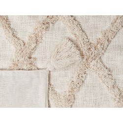 Koc GUNA Bawełna 130 x 180 cm Beżowy Koc GUNA Bawełna 130 x 180 cm Beżowy