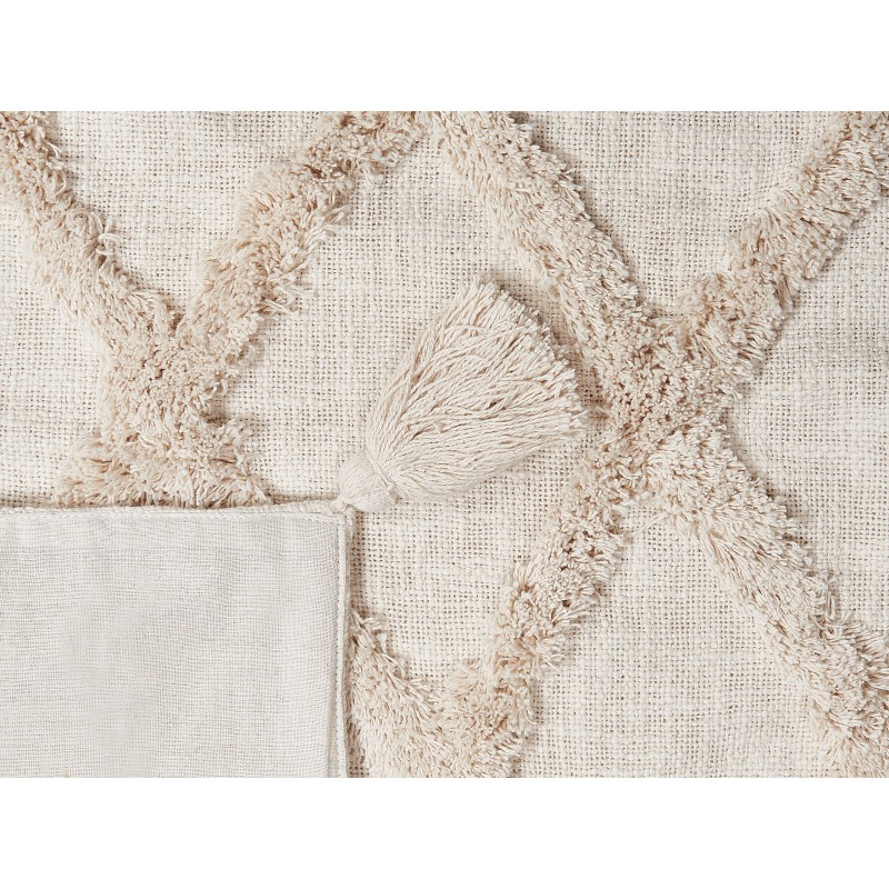 Koc GUNA Bawełna 130 x 180 cm Beżowy Koc GUNA Bawełna 130 x 180 cm Beżowy