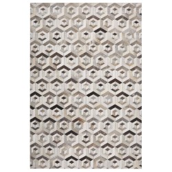 Dywan patchworkowy skórzany 140 x 200 cm brązowo-beżowy TAVAK Dywan patchworkowy skórzany 140 x 200 cm brązowo-beżowy TAVAK