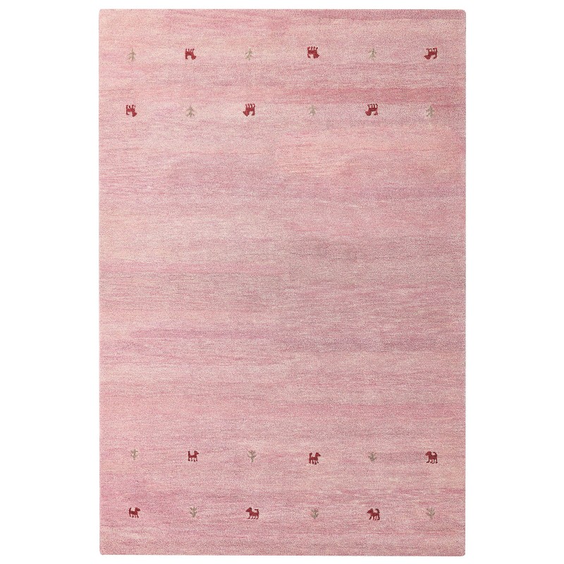 Dywan wełniany gabbeh 200 x 300 cm różowy YULAFI Dywan wełniany gabbeh 200 x 300 cm różowy YULAFI