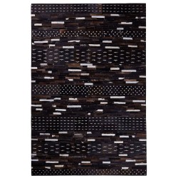 Dywan patchwork skórzany 160 x 230 cm brązowy AKSEKI Dywan patchwork skórzany 160 x 230 cm brązowy AKSEKI