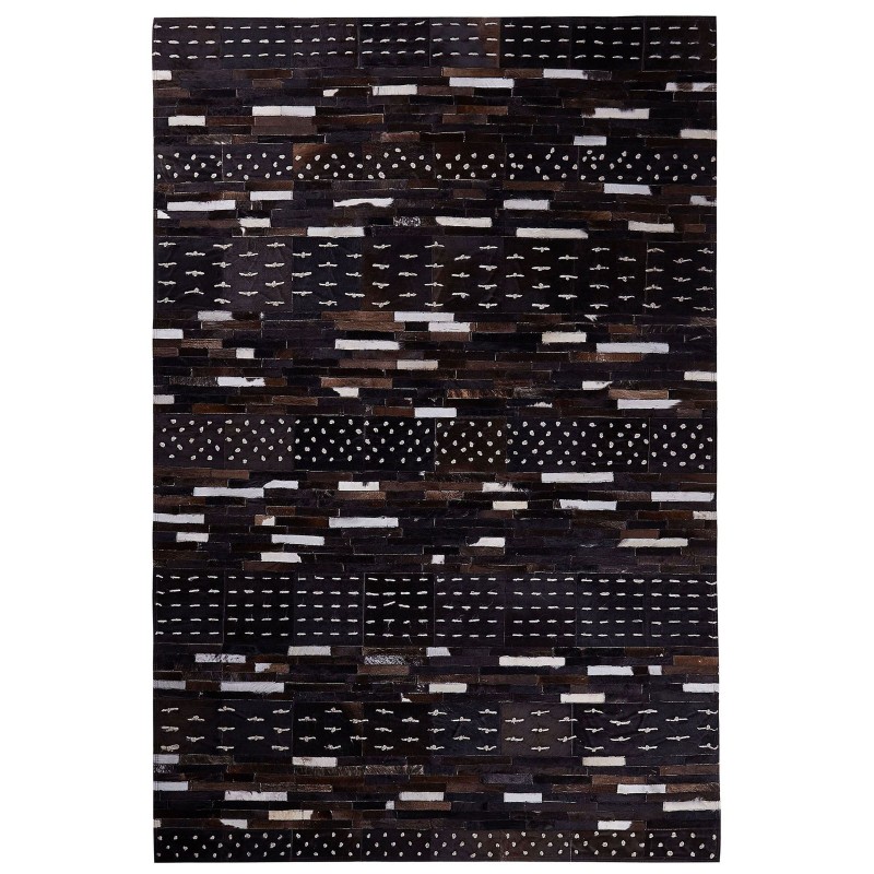 Dywan patchwork skórzany 160 x 230 cm brązowy AKSEKI Dywan patchwork skórzany 160 x 230 cm brązowy AKSEKI