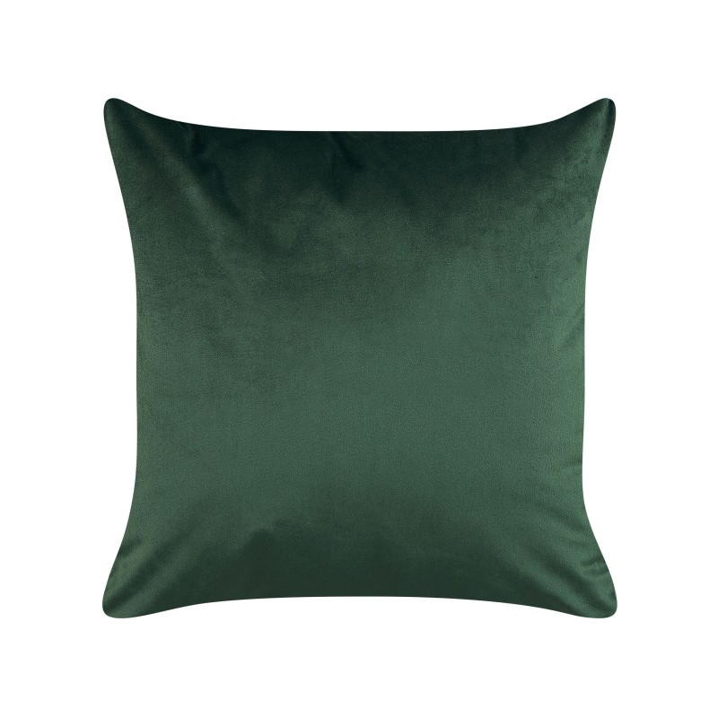 Zestaw 2 poduszek dekoracyjnych DELICIOSA Welur 45 x 45 cm Ciemnozielony Wzór roślinny Zestaw 2 poduszek dekoracyjnych DELICIOSA Welur 45 x 45 cm Ciemnozielony Wzór roślinny