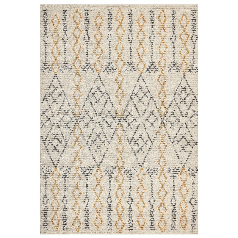 Dywan bawełniany 160 x 230 cm beżowo-żółty KADAPA Dywan bawełniany 160 x 230 cm beżowo-żółty KADAPA