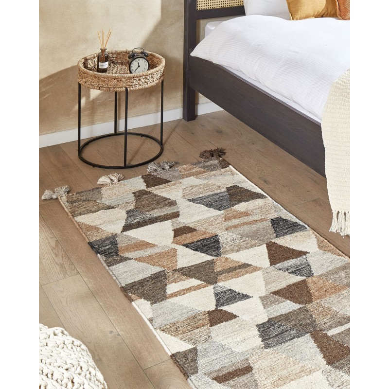Dywan wełniany kilim 80 x 150 cm wielokolorowy ARGAVAND Dywan wełniany kilim 80 x 150 cm wielokolorowy ARGAVAND