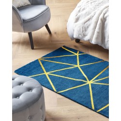 Dywan z wiskozy 80 x 150 cm niebieski HAVZA Dywan z wiskozy 80 x 150 cm niebieski HAVZA