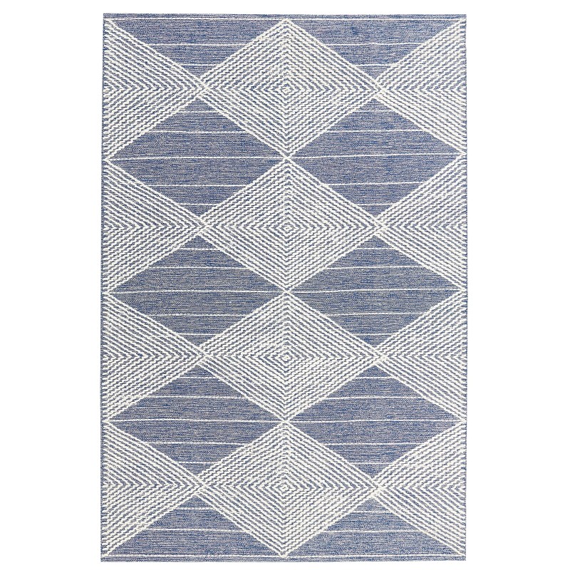 Dywan wełniany 160 x 230 cm beżowo-niebieski DATCA Dywan wełniany 160 x 230 cm beżowo-niebieski DATCA