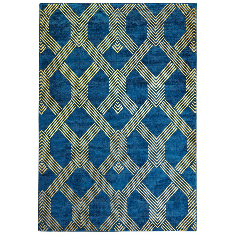 Dywan z wiskozy 160 x 230 cm niebieski VEKSE Dywan z wiskozy 160 x 230 cm niebieski VEKSE