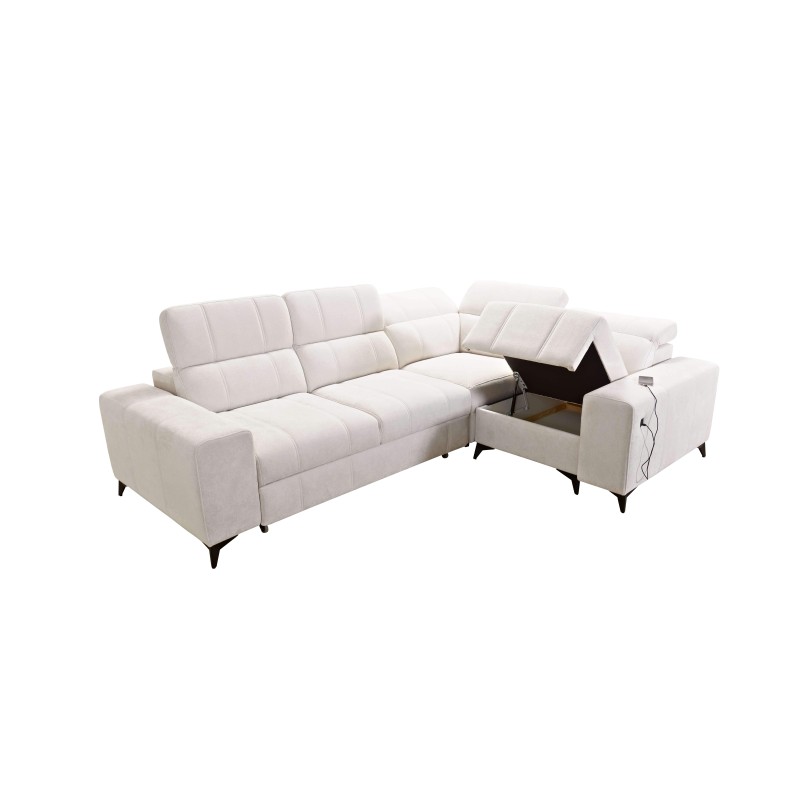 Ballagio II corner sofa with a sleeping function in Plecionka fabric, Spring 1104 Ballagio II corner sofa with a sleeping function in Plecionka fabric, Spring 1104