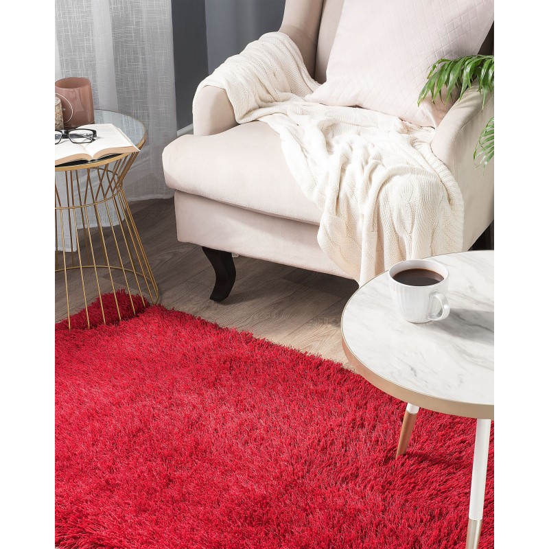 Dywan shaggy 80 x 150 cm czerwony CIDE Dywan shaggy 80 x 150 cm czerwony CIDE