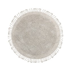 Dywan shaggy okrągły bawełniany ⌀ 140 cm beżowy BITLIS Dywan shaggy okrągły bawełniany ⌀ 140 cm beżowy BITLIS