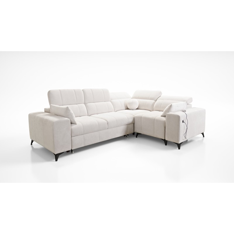 Ballagio II corner sofa with a sleeping function in Plecionka fabric, Spring 1104 Ballagio II corner sofa with a sleeping function in Plecionka fabric, Spring 1104